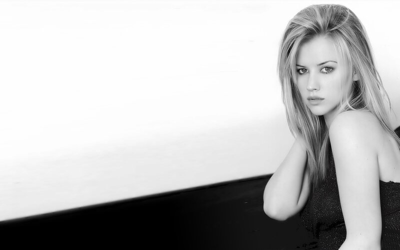 Woman with Blonde Hair — Black, Serious, Photograph