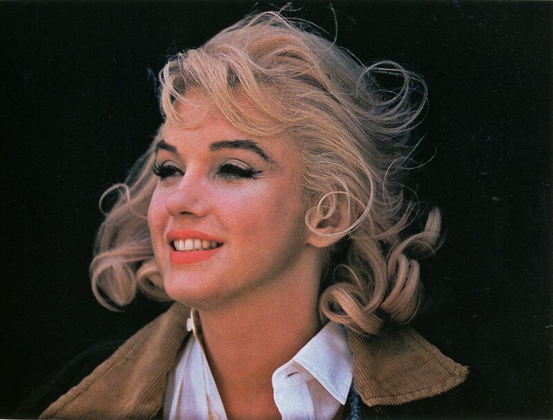 Woman with Blonde Hair — Black, Smiling, Photograph, Blonde Hair, White Shirt, Brown Jacket