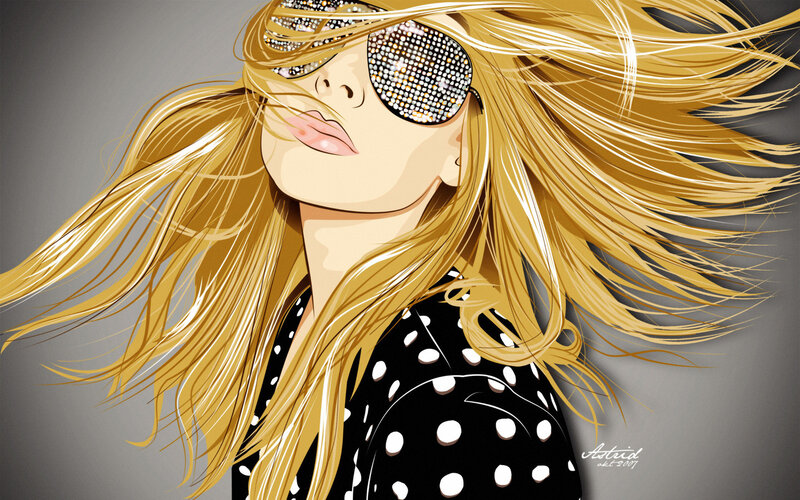 Woman with Blonde Hair — Black, Stylish