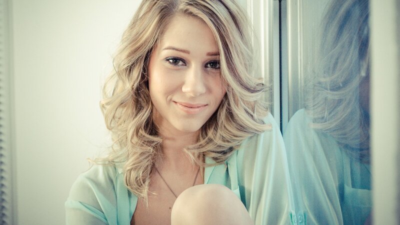Woman with Blonde Hair — Blue, Calm, Morning