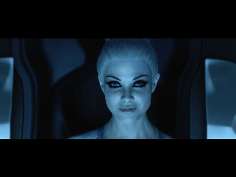 Woman with Blonde Hair — Blue, Dramatic, Night, Photograph