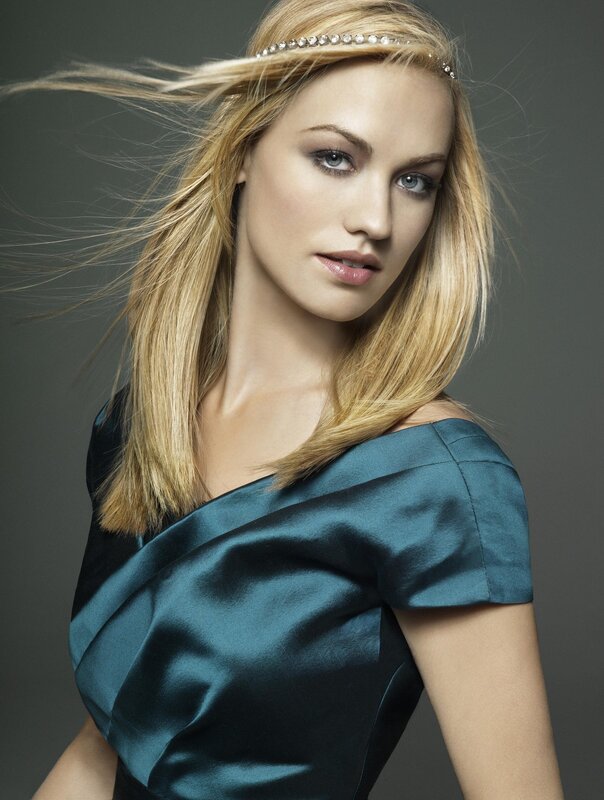 Woman with Blonde Hair — Blue, Dramatic, Photograph, Headband