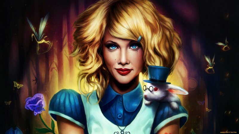 Woman with Blonde Hair — Blue, Fantastical
