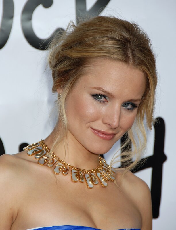 Woman with Blonde Hair — Blue, Formal, Photograph, Necklace