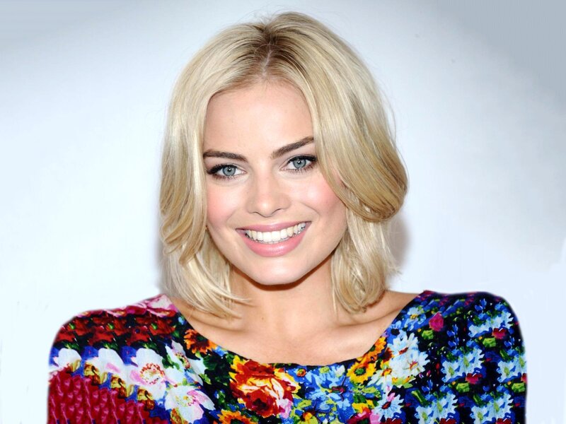 Woman with Blonde Hair — Blue, Happy, Photograph, Blonde Hair, Floral Dress
