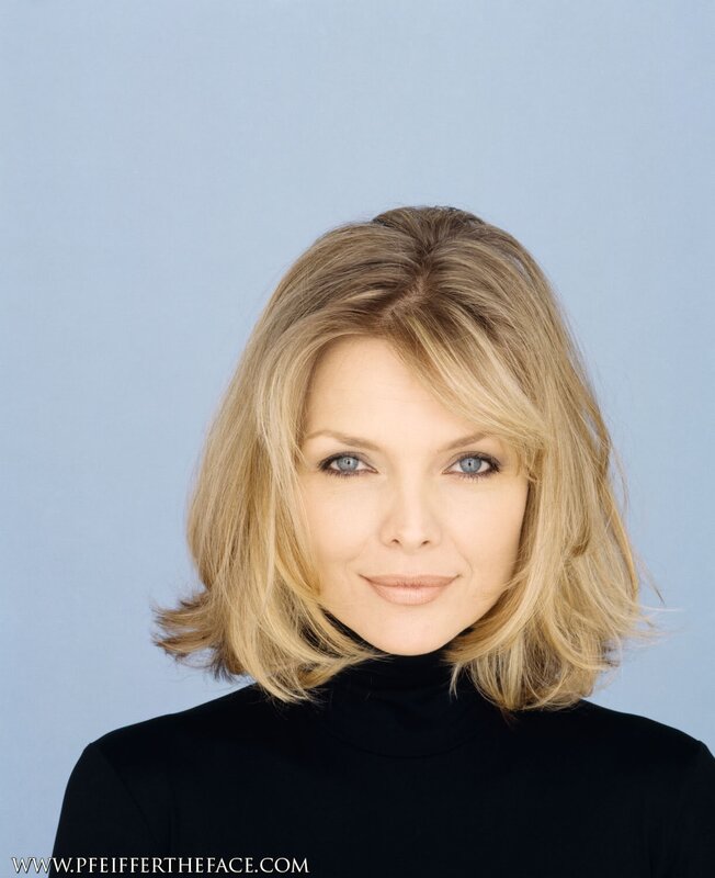 Woman with Blonde Hair — Blue, Neutral, Photograph, Black Turtleneck