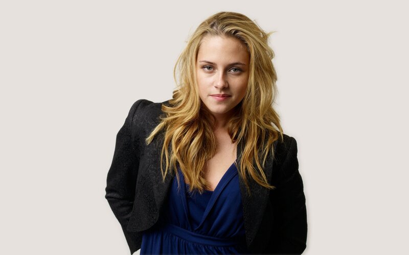 Woman with Blonde Hair — Blue, Neutral, Photograph, Blonde Hair, Black Jacket