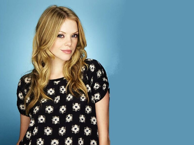 Woman with Blonde Hair — Blue, Neutral, Photograph, Blonde Hair, Patterned Shirt