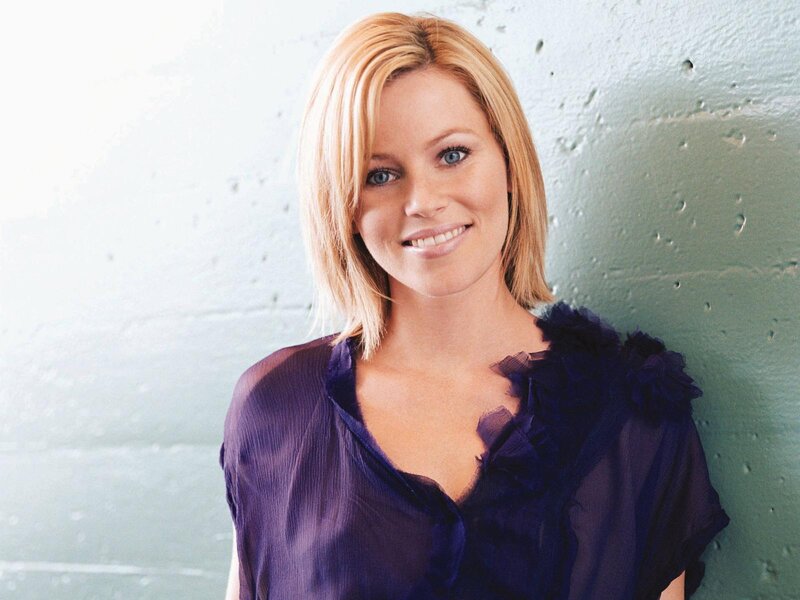 Woman with Blonde Hair — Blue, Neutral, Photograph, Purple Top