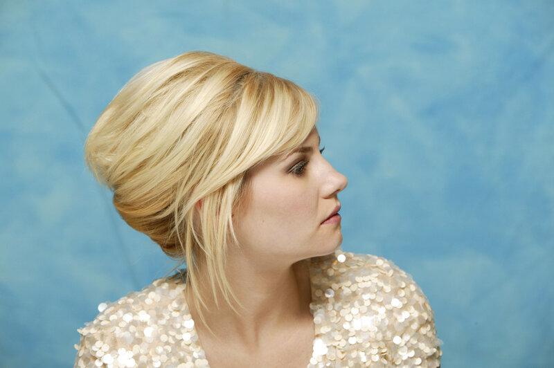 Woman with Blonde Hair — Blue, Neutral, Photograph, Sequin Top