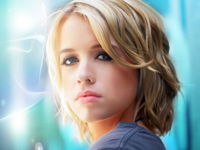 Woman with Blonde Hair — Blue, Serene