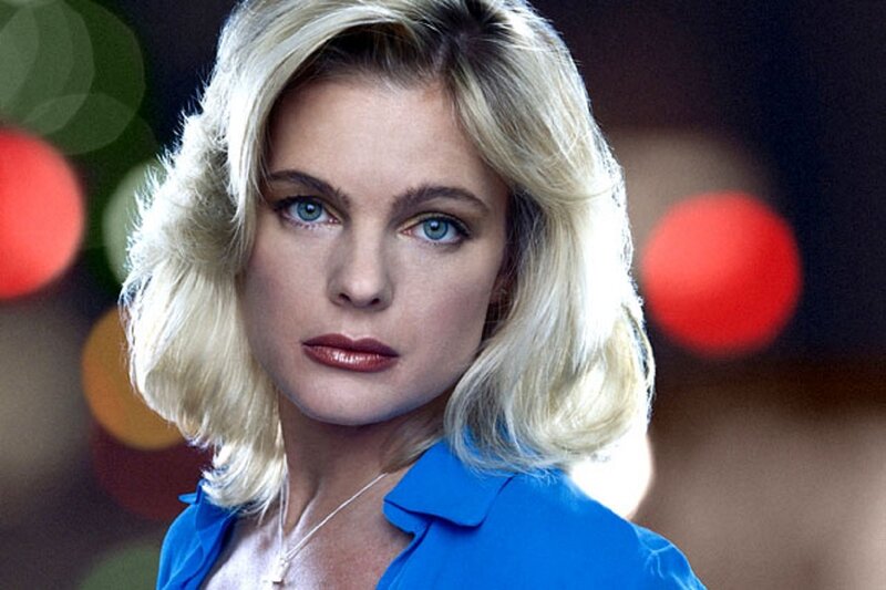 Woman with Blonde Hair — Blue, Serious, Night