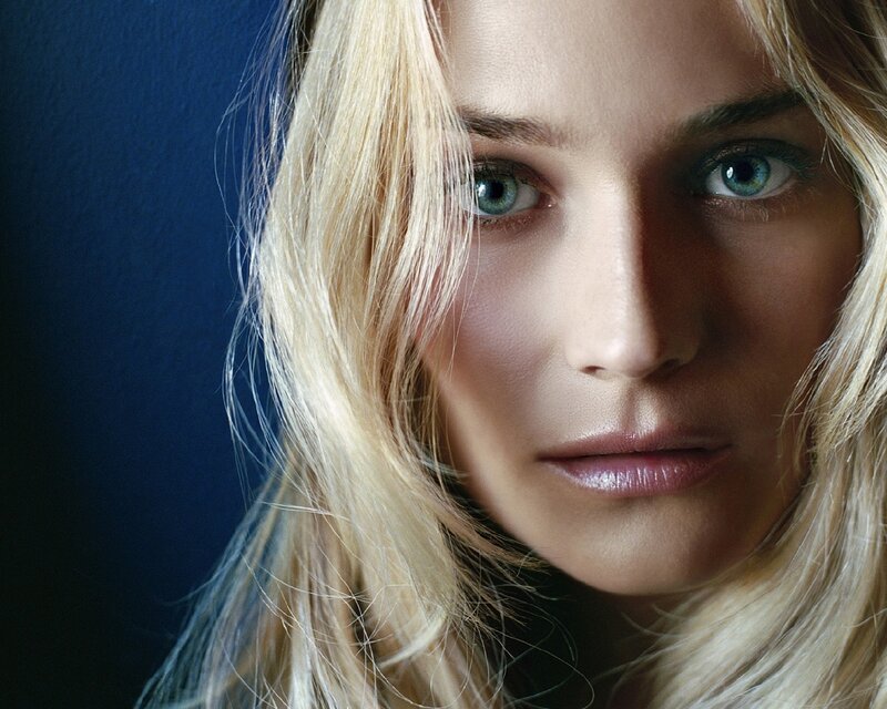Woman with Blonde Hair — Blue, Serious, Photograph, Blonde Hair