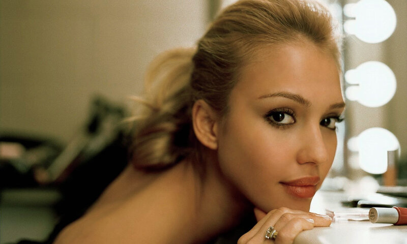 Woman with Blonde Hair — Brown, Calm, Photograph, Makeup Mirror