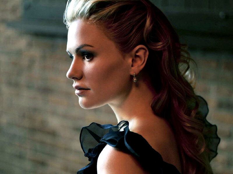 Woman with Blonde Hair — Brown, Dramatic, Photograph, Earring