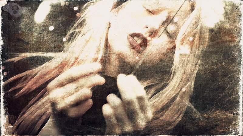 Woman with Blonde Hair — Brown, Dramatic, Photograph, Hands