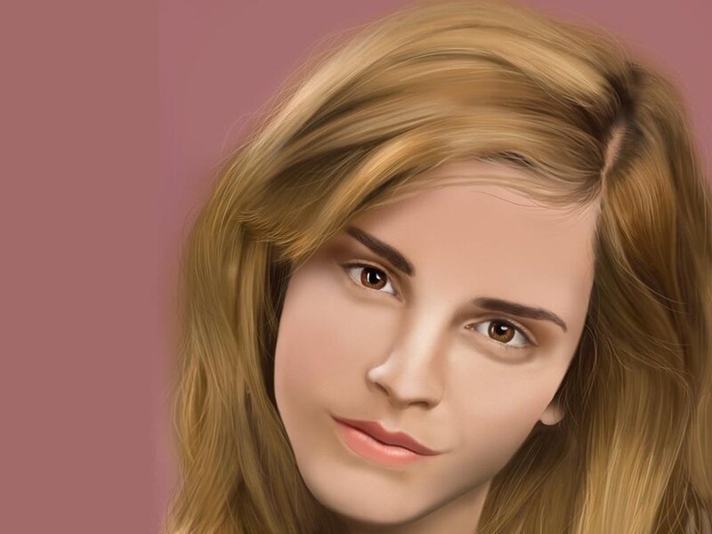 Woman with Blonde Hair — Brown, Neutral, Digital Art