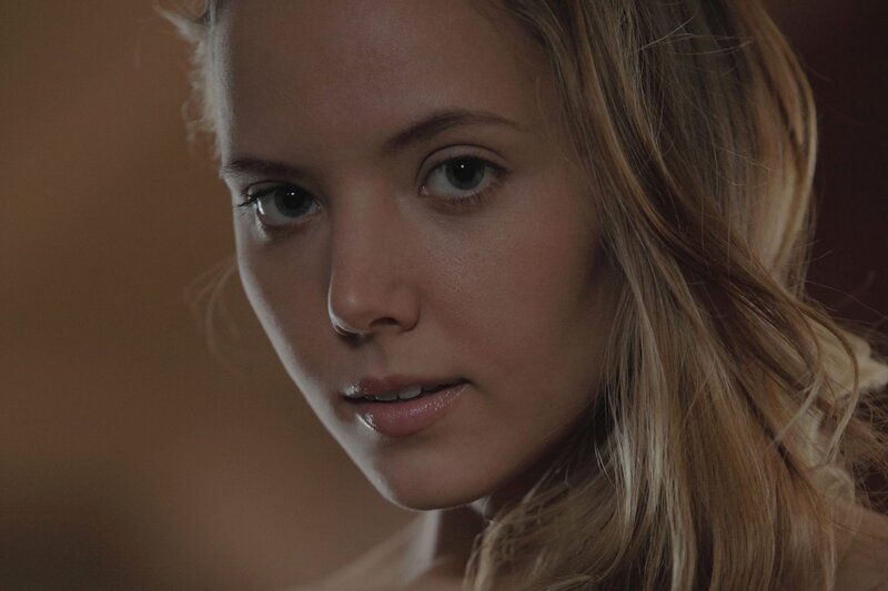 Woman with Blonde Hair — Brown, Neutral, Photograph, Beige