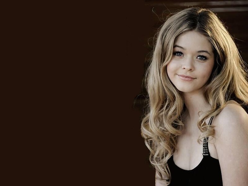 Woman with Blonde Hair — Brown, Neutral, Photograph, Blonde Hair, Black Top, Smile