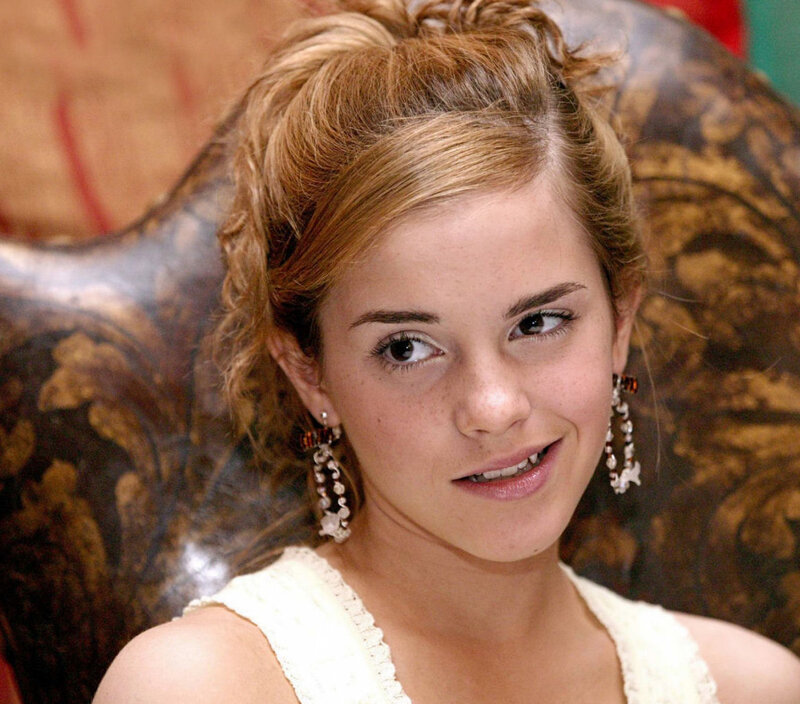 Woman with Blonde Hair — Brown, Neutral, Photograph, Earrings, Chair, Dress