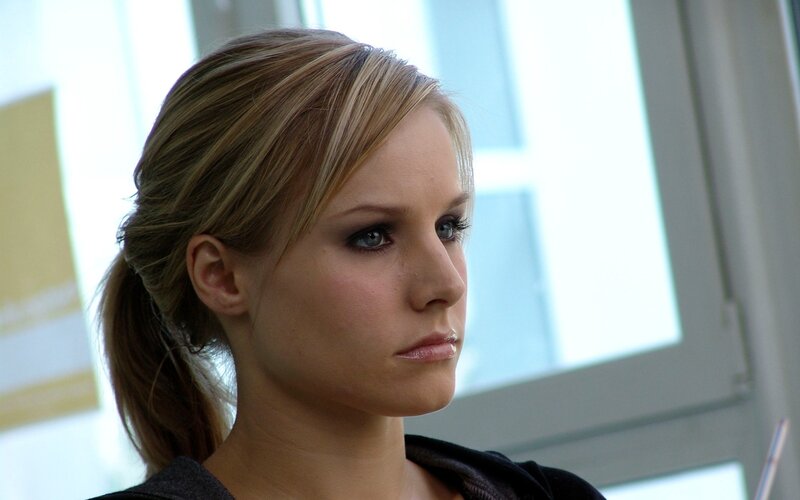 Woman with Blonde Hair — Brown, Neutral, Photograph, Window, Ponytail
