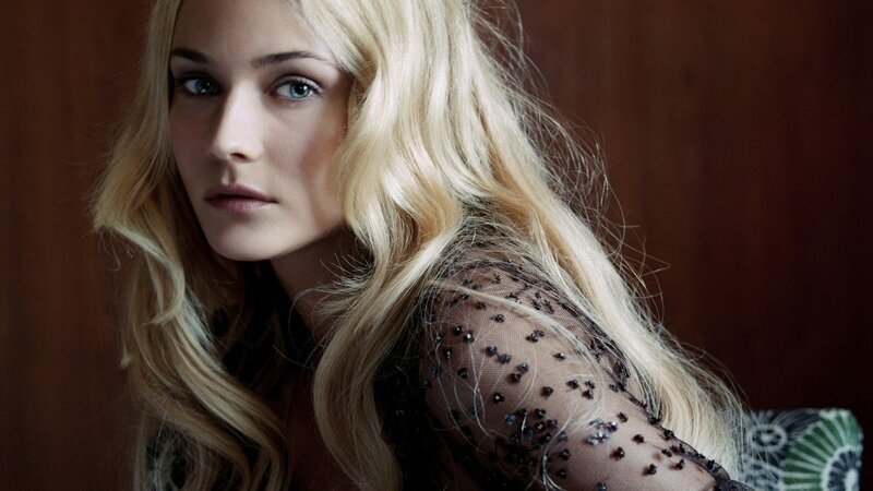 Woman with Blonde Hair — Brown, Serious, Photograph, Blonde Hair, Black Top