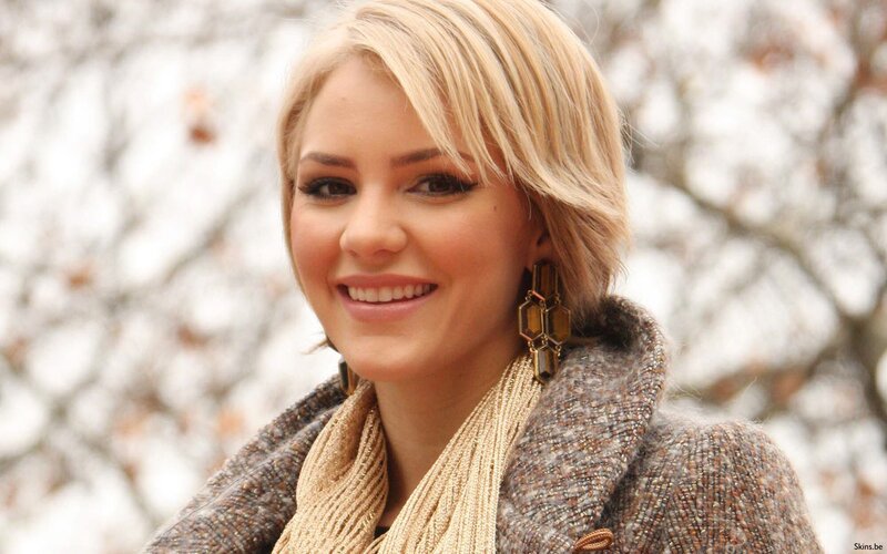 Woman with Blonde Hair — Brown, Smiling, Winter