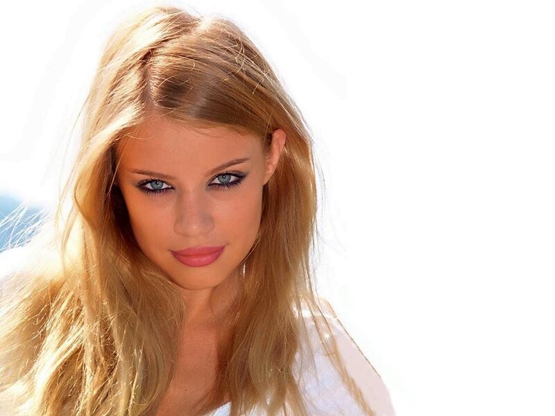 Woman with Blonde Hair — Calm, Afternoon, Photograph, Blonde Hair, Blue Eyes, White Top