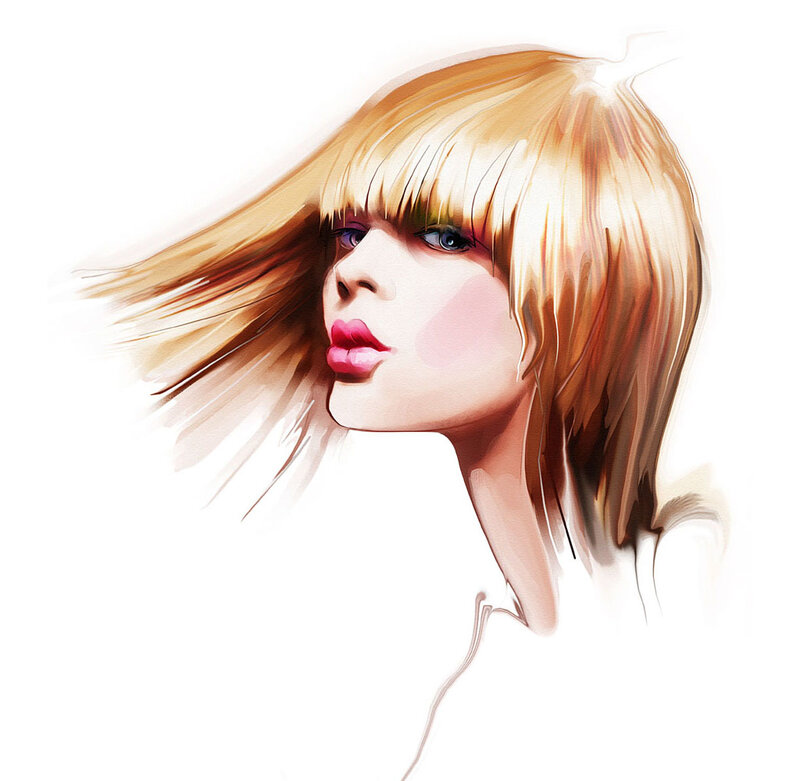 Woman with Blonde Hair — Calm, Digital Art, Face