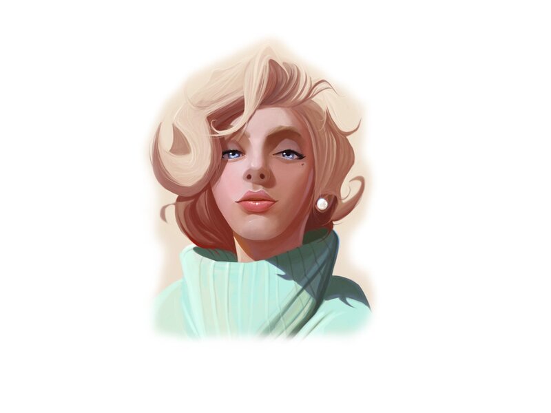 Woman with Blonde Hair — Calm, Digital Art, Pearl Earring