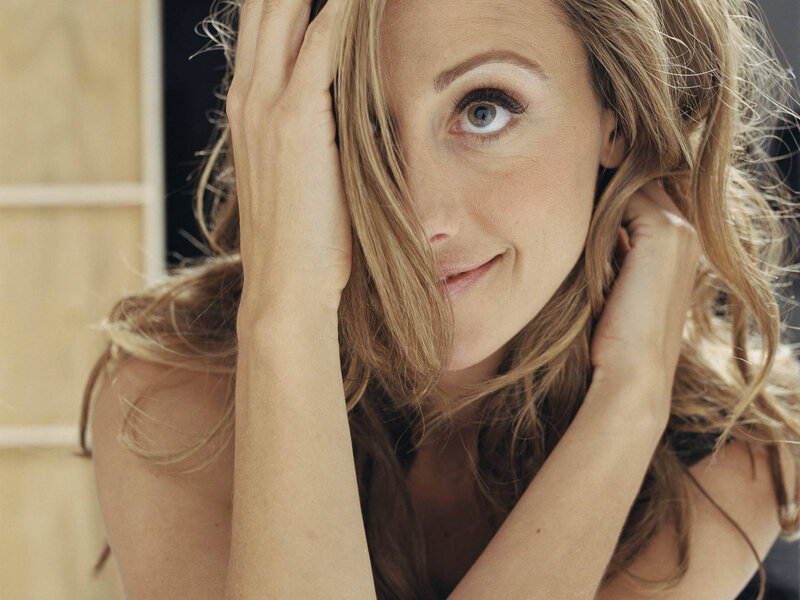 Woman with Blonde Hair — Calm, Photograph, Hands, Eyes