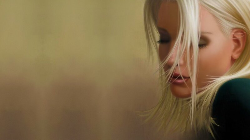 Woman with Blonde Hair — Contemplative, Digital Art