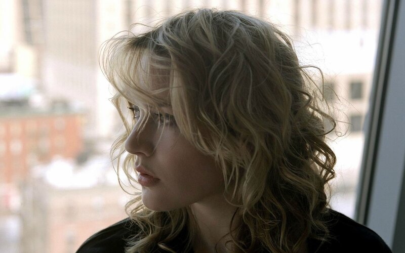 Woman with Blonde Hair — Contemplative, Photograph, Window, Building