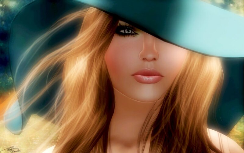 Woman with Blonde Hair — Dramatic, Afternoon, Digital Art