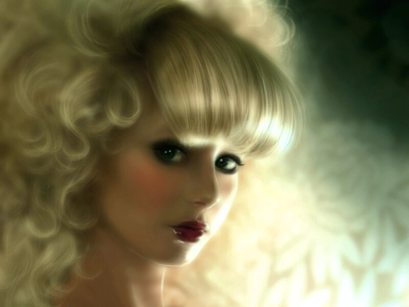Woman with Blonde Hair — Dramatic, Digital Art, Eyes, Makeup