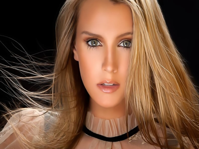 Woman with Blonde Hair — Dramatic, Digital Art, Eyes
