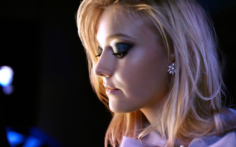 Woman with Blonde Hair — Dramatic, Night, Photograph, Earring