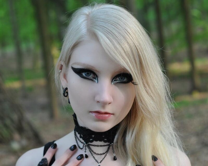 Woman with Blonde Hair — Dramatic, Photograph, Black Choker