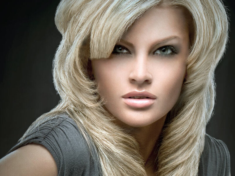Woman with Blonde Hair — Dramatic, Photograph, Blonde Hair, Dark Background