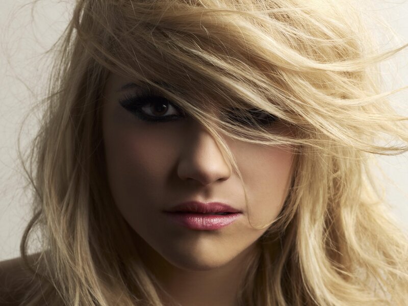Woman with Blonde Hair — Dramatic, Photograph, Blonde Hair, Eye Makeup, Lipstick, Brown