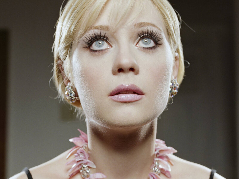 Woman with Blonde Hair — Dramatic, Photograph, Earrings, Necklace, Makeup
