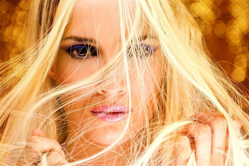 Woman with Blonde Hair — Dramatic, Photograph, Eyes, Makeup