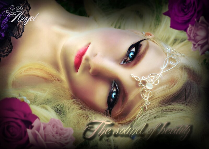 Woman with Blonde Hair — Dramatic, Photograph, Roses