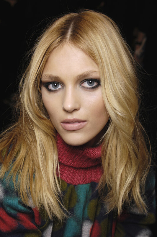 Woman with Blonde Hair — Dramatic, Photograph, Scarf