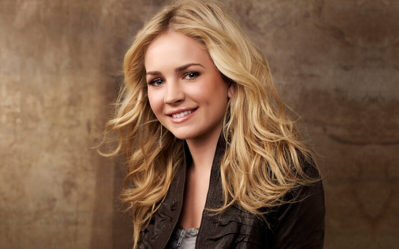 Woman with Blonde Hair — Friendly, Photograph, Blonde Hair, Brown Jacket
