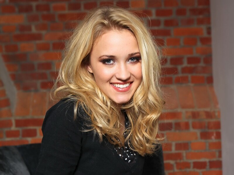 Woman with Blonde Hair — Friendly, Photograph, Brick Wall
