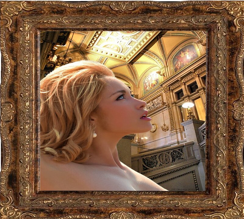 Woman with Blonde Hair — Gold, Dramatic, Photograph, Ornate Frame