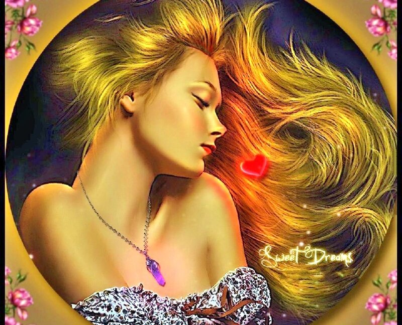 Woman with Blonde Hair — Gold, Dreamy, Night