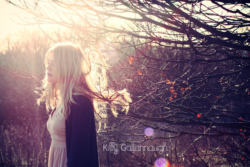 Woman with Blonde Hair — Gold, Serene, Sunset
