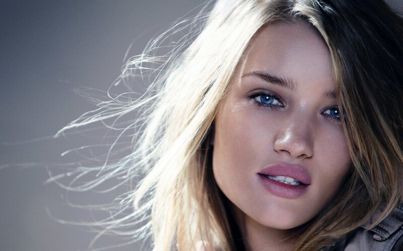 Woman with Blonde Hair — Gray, Dramatic, Photograph, Blonde Hair, Blue Eyes